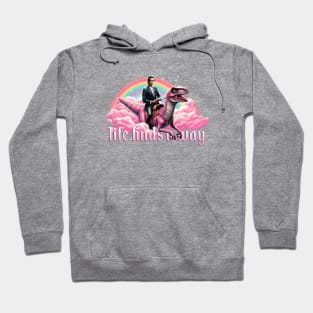 Life Finds a Way Raptor Riding Jeff Hoodie